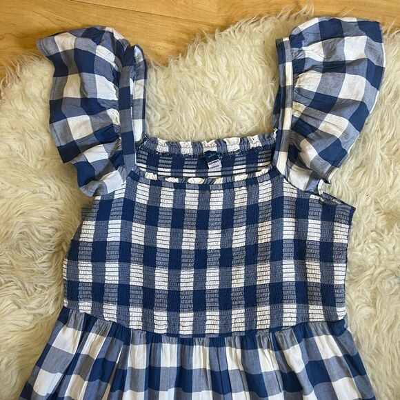 Old Navy Fit & Flare Flutter-Sleeve Gingham Mini Dress for Women L - Picture 5 of 10
